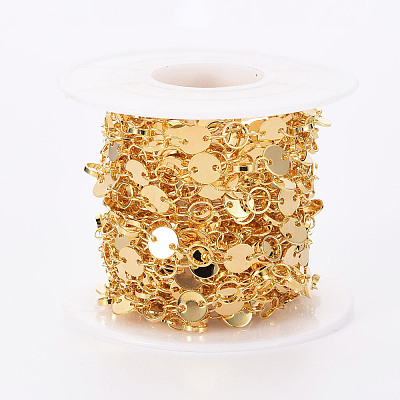 Handmade Brass Flat Sequin Chains CHC-S012-103-1