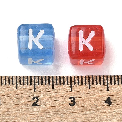 Spray Painted Transparent Acrylic Beads MACR-K365-07K-1