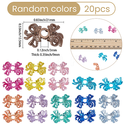 20Pcs Spray Printed Alloy Bead Caps FIND-SP0006-12-1