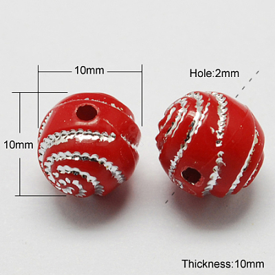 Plating Acrylic Beads PACR-S188-10mm-07-1