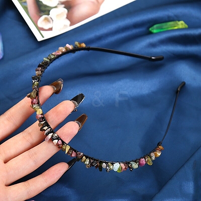 Natural Multicolor Tourmaline Hair Bands PW-WG3532A-07-1