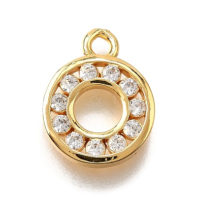 Brass Micro Pave Cubic Zirconia Pendants LS-KK-D385-02G-02-1