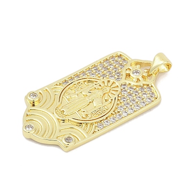 Brass Micro Pave Cubic Zirconia Pendants KK-D317-127G-1