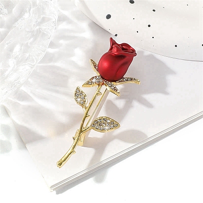 Rose Alloy Enamel Brooches PW-WG7E3FB-01-1
