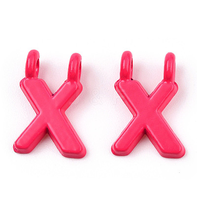 Rack Plating Spray Painted Alloy 2-Loop Link Pendants PALLOY-N176-01X-1