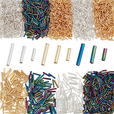 2700Pcs 9 Styles Glass Bugle Beads SEED-PA0001-11-1