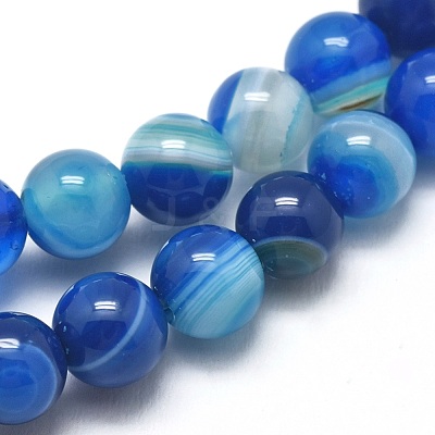 Natural Striped Agate/Banded Agate Beads Strands G-I254-03C-05-1