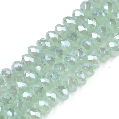 Electroplate Imitation Jade Glass Beads Strands EGLA-J025-F07-1