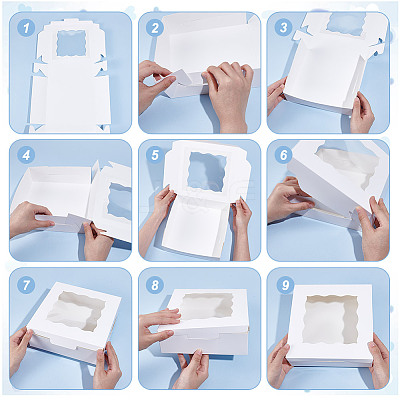 Rectangle Paper Biscuit Boxes with Clear Window CON-WH0107-03-1