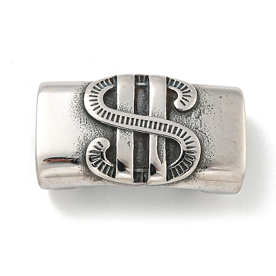 Tibetan Style 304 Stainless Steel Slide Charms/Slider Beads STAS-L274-005AS-01-1