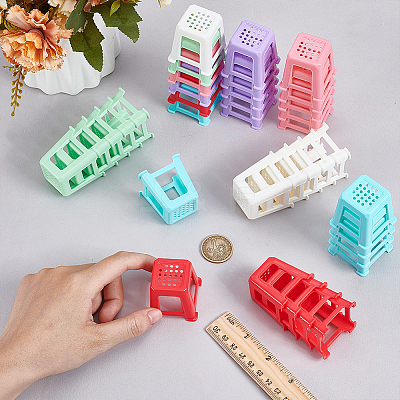36Pcs 6 Colors PP Plastic Chair Miniature Ornaments AJEW-BC0009-48-1