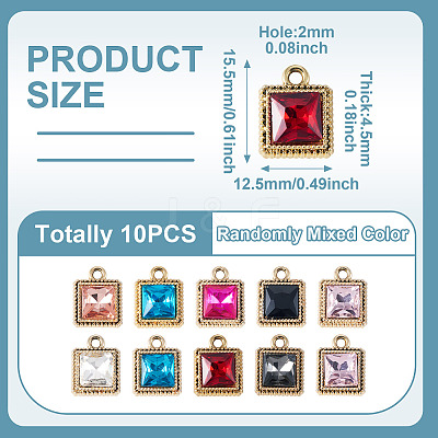 10Pcs UV Plating Alloy Pendants ALRI-TADJ0001-05-1