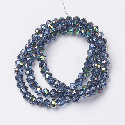 Electroplate Transparent Glass Beads Strands LS-EGLA-A034-T6mm-Q14-1