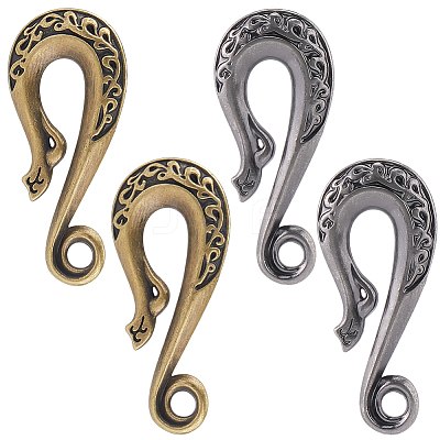 4Pcs 2 Colors Alloy S-Hook Clasps FIND-CP0003-48-1