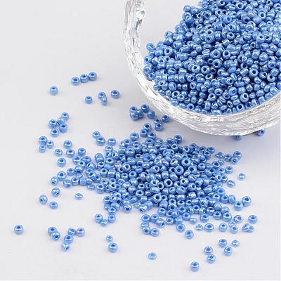 DIY Craft Beads 12/0 Opaque Colors Lustered Round Glass Seed Beads X-SEED-A012-2mm-123B-1