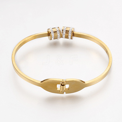 304 Stainless Steel Cuff Bangles BJEW-F353-10G-1
