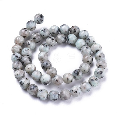 Natural Sesame Jasper/Kiwi Jasper Beads Strands G-K410-05-8mm-1