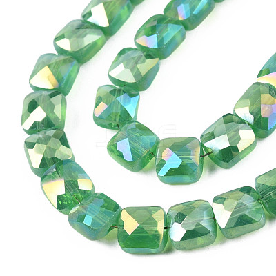 Electroplate Opaque Solid Color Glass Beads Strands EGLA-N002-43-04-1