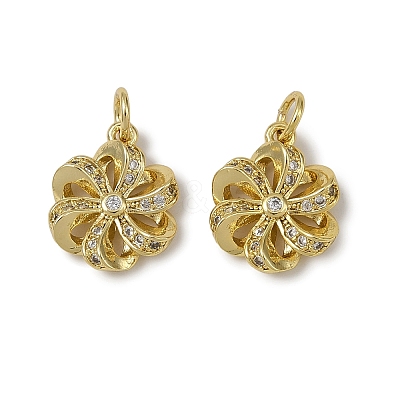 Brass Micro Pave Cubic Zirconia Pendants KK-I358-063G-H-1