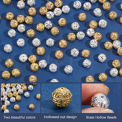 120Pcs 2 Styles Brass Beads KK-SC0007-96-1