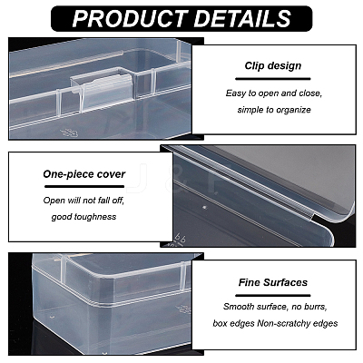 Transparent Plastic Storage Boxes CON-WH0094-35A-1