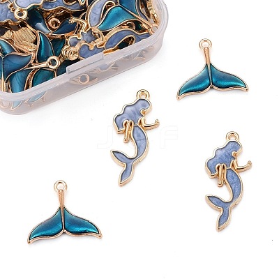 50Pcs 2 Style Alloy Enamel Pendants ENAM-LS0001-10LG-1