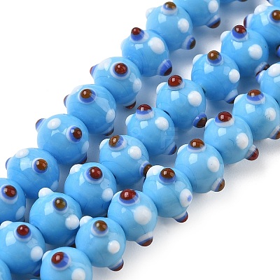 Handmade Bumpy Lampwork Beads Strands LA-CBA05D6-01-1