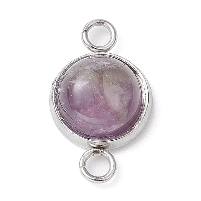 Natural & Synthetic Mixed Stone Connector Charms PALLOY-JF02188-02-1