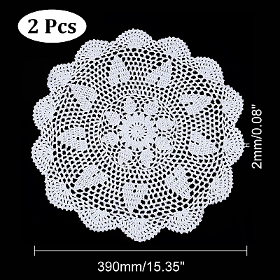 Cotton Braided Hollow Flower Placemats AJEW-WH0368-06-1
