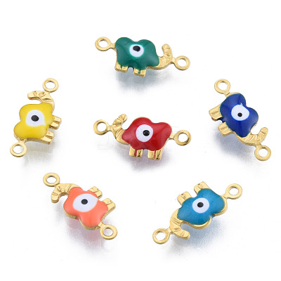 304 Stainless Steel Enamel Connector Charms STAS-N092-177-1