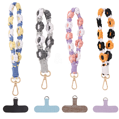 4Pcs Flower Wristlet Cotton Pendant Decorations DIY-GL0004-44-1
