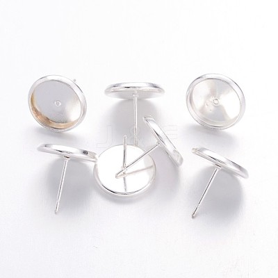 Brass Stud Earring Settings LS-IFIN-Q006-10mm-S-NF-1