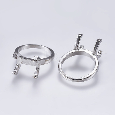 Alloy Finger Ring Prong Settings X-PALLOY-K143-18P-1