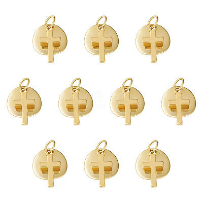 10Pcs Brass Pendants PALLOY-TAC0270-1