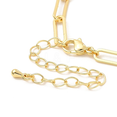 Colorful Cubic Zirconia & Paperclip Chain Necklace for Girl Women Gift NJEW-A005-07G-1
