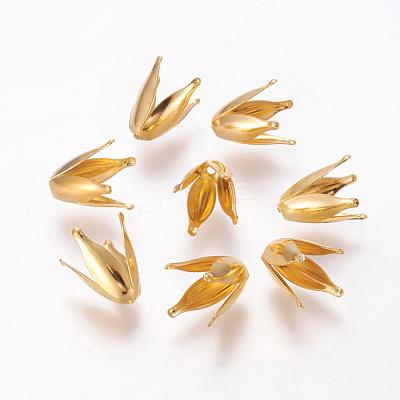 4-Petal Iron Flower Bead Caps KK-O016-11-1