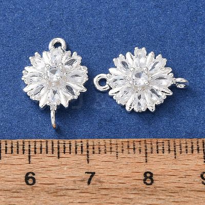 Brass Pave Clear Cubic Zirconia Connector Charms CU-CBAEC99-09S-1