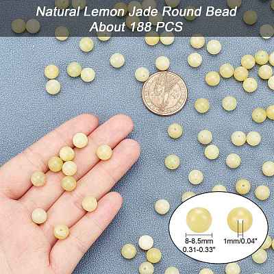 Natural Lemon Jade Round Bead Strands G-AR0002-75-1
