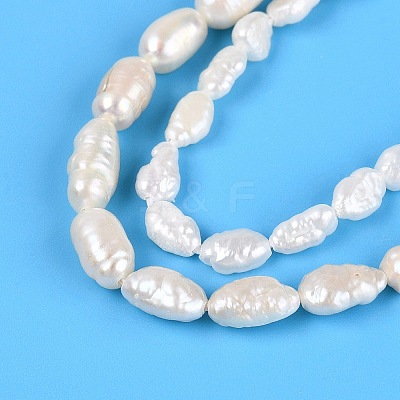 Natural Baroque Keshi Pearl Beads Strands PEAR-N031-01-1