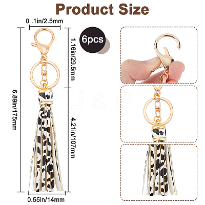 Imitation Leather Tassel Keychains KEYC-WH20005-004-1
