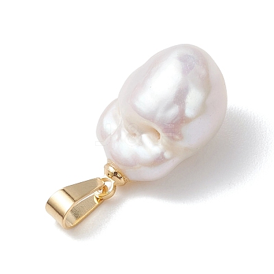 Natural Baroque Pearl Keshi Pearl Pendants PALLOY-JF05003-1