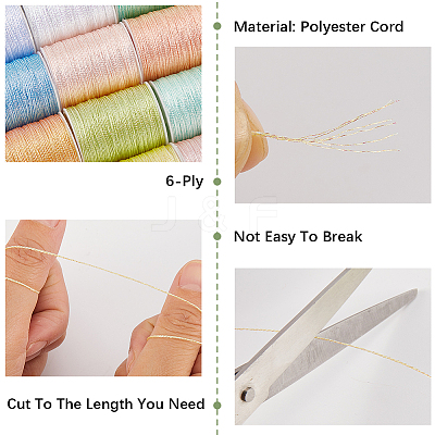 12 Rolls 12 Colors Metallic Sewing Thread OCOR-CY0002-02A-1