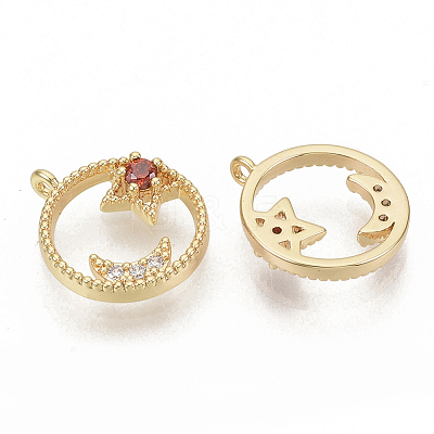 Brass Micro Pave Cubic Zirconia Charms KK-N216-28C-NF-1