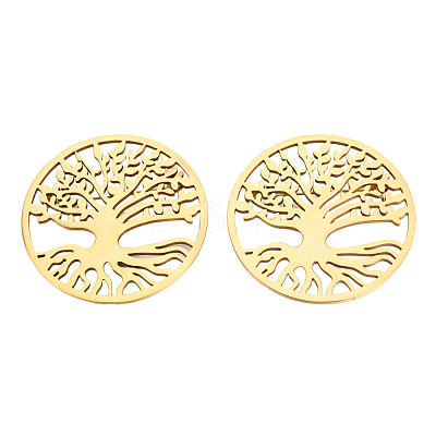 201 Stainless Steel Tree of Life Lapel Pin JEWB-N007-128G-1