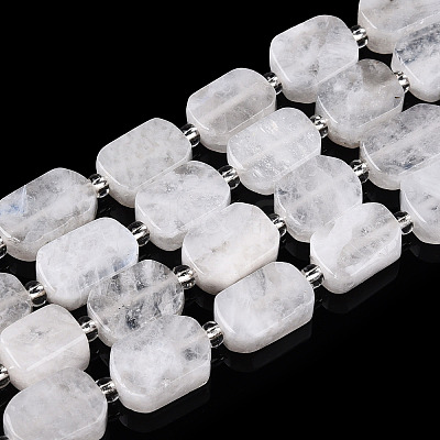 Natural Rainbow Moonstone Beads Strands G-C098-A21-01-1