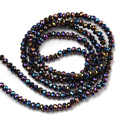 Electroplate Glass Beads Strands X-EGLA-F149-FP-10-1