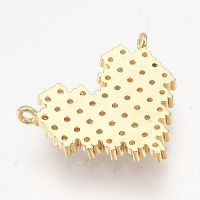 Brass Micro Pave Cubic Zirconia Pendants X-ZIRC-S061-122G-1