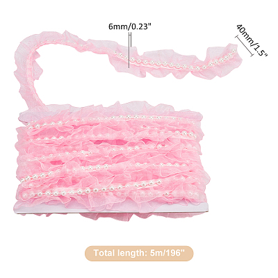 1Pc Polyester Pleated Lace Ribbon OCOR-WR0001-30-1