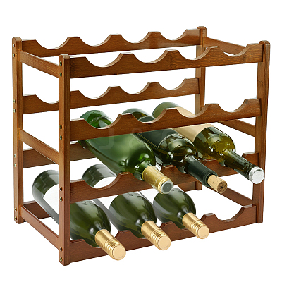 Wood Tabletop Wine Rack ODIS-WH0038-252A-1