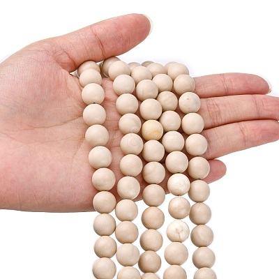 Natural Fossil Beads Strands X-G-E110-10mm-2-1